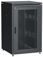 ITK Шкаф сетевой напольный 19" LINEA N 24U 800х800мм перфорированная передняя дверь, задняя металлическая черный | код LN05-24U88-PM | IEK